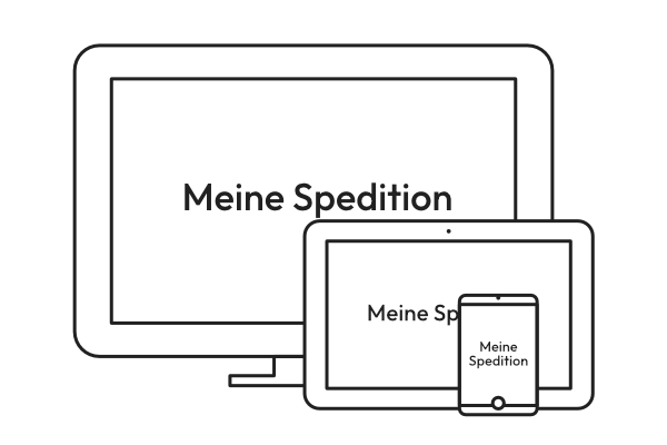 Screenshot einer Spedition auf Pamyra.de auf versachiedenen Display Größen
